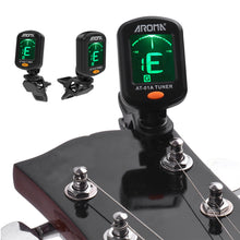 Load image into Gallery viewer, Universal Guitar Tuner Digital LCD Clip-on Equal Temperaments Bass Violin Ukuele Tuner Chromatic 360 Degree Rotatable Sensitive