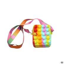 Load image into Gallery viewer, Pop It Sling Bag Unicorn Kids Bag Silicone Bag Strawberry Bag Fidget Bubble Push Stress Relief Toy Bag Kids Girls Cute Storage Bag