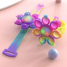 Load image into Gallery viewer, RGB Pop It Fidget Spinner Figets Toys Anti Stress Wristband Light Kids Bracelet Kawaii Push Bubble Kids Christmas Gifts