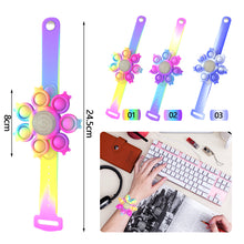 Load image into Gallery viewer, RGB Pop It Fidget Spinner Figets Toys Anti Stress Wristband Light Kids Bracelet Kawaii Push Bubble Kids Christmas Gifts
