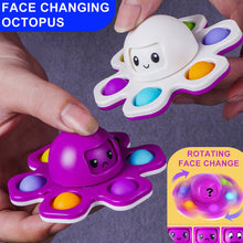 Load image into Gallery viewer, Pop It Stress Relief Silicone Interactive Flip Octopus Change Faces Spinner Push Pops Bubble Spinner Fidget Toys