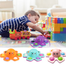 Load image into Gallery viewer, Pop It Stress Relief Silicone Interactive Flip Octopus Change Faces Spinner Push Pops Bubble Spinner Fidget Toys