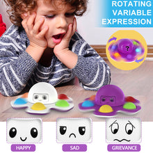 Load image into Gallery viewer, Pop It Stress Relief Silicone Interactive Flip Octopus Change Faces Spinner Push Pops Bubble Spinner Fidget Toys