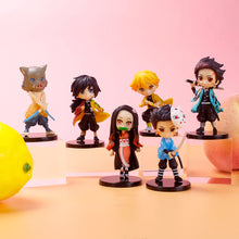 Load image into Gallery viewer, 6PCS Demon Slayer Action Figures Miniatures Figurine Model Kimetsu No Yaiba Mini Tanjirou Nezuko Kyoujurou Giyuu Doll