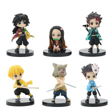 Load image into Gallery viewer, 6PCS Demon Slayer Action Figures Miniatures Figurine Model Kimetsu No Yaiba Mini Tanjirou Nezuko Kyoujurou Giyuu Doll