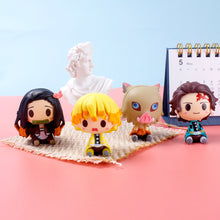 Load image into Gallery viewer, 4PCS Demon Slayer Action Figures Miniatures Figurine Model Kimetsu No Yaiba Mini Tanjirou Nezuko Kyoujurou Giyuu Doll