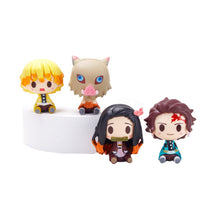 Load image into Gallery viewer, 4PCS Demon Slayer Action Figures Miniatures Figurine Model Kimetsu No Yaiba Mini Tanjirou Nezuko Kyoujurou Giyuu Doll