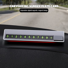 Load image into Gallery viewer, Car Phone Number Card Plate Hidden Switch Plate Number Card Metal Alloy Temporary Parking Card Sticker Styling