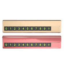 Load image into Gallery viewer, Car Phone Number Card Plate Hidden Switch Plate Number Card Metal Alloy Temporary Parking Card Sticker Styling
