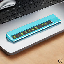 Load image into Gallery viewer, Car Phone Number Card Plate Hidden Switch Plate Number Card Metal Alloy Temporary Parking Card Sticker Styling