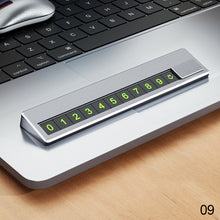 Load image into Gallery viewer, Car Phone Number Card Plate Hidden Switch Plate Number Card Metal Alloy Temporary Parking Card Sticker Styling