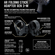 Load image into Gallery viewer, Armiyo Gen3-M ar 15 Tactical Folding Stock Adapter AR-15/AR-10 Aluminium Alloy Hunting Accessories