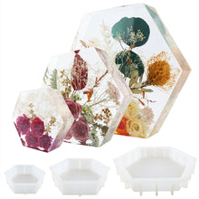 Load image into Gallery viewer, Large Hexagon Silicone Mold DIY Crystal Resin Bookend Mould Mirror Effect Book Stand Craft Mold Eposy Desk Decoration Ornament Tool