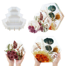 Load image into Gallery viewer, Large Hexagon Silicone Mold DIY Crystal Resin Bookend Mould Mirror Effect Book Stand Craft Mold Eposy Desk Decoration Ornament Tool