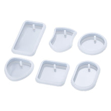 Load image into Gallery viewer, 6pcs/set DIY Epoxy Keychain Silicone Mold Resin Hanging Pendant Craft Moulds Mirror Effect Jewelry Necklace Pendant Silica Mold