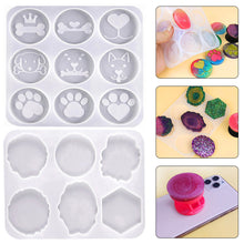 Load image into Gallery viewer, DIY Epoxy Phone Stand Decoration Silicone Mold Resin Cartoon Dog Paw Phone Holder Mould Irregular Marble Decor Resin Silica Mold