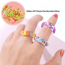 Load image into Gallery viewer, 1000pcs Polymer Clay Slices Epoxy Fillings DIY Resin Craft Nail Art Decoration Material Accessories Flower Cartoon Animal Filling