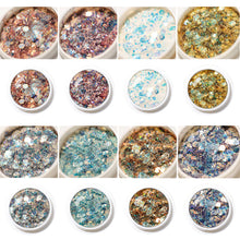 Load image into Gallery viewer, Epoxy Sequin Glitter Kit Iridescent Mermaid Sequin Kit Mix Gradient Laser Glitter Sequin Powder Iridescent Flakes