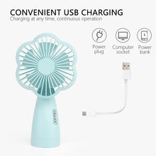 Load image into Gallery viewer, Portable USB Chargeable Mini Fan Handheld Fans with LED Light Summer Electric Fan Outdoor Indoor Desktop Fan