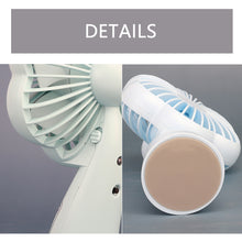 Load image into Gallery viewer, Portable USB Chargeable Mini Fan Handheld Fans with LED Light Summer Electric Fan Outdoor Indoor Desktop Fan