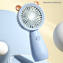 Load image into Gallery viewer, Portable USB Chargeable Mini Fan with Base Cute Catoon Handheld Fans Summer Electric Fan Outdoor Indoor Students Fan with Lanyard