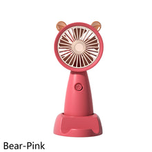 Load image into Gallery viewer, Portable USB Chargeable Mini Fan with Base Cute Catoon Handheld Fans Summer Electric Fan Outdoor Indoor Students Fan with Lanyard