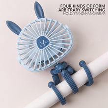 Load image into Gallery viewer, USB Chargeable Fan Baby Stroller Bed Fan Mute Retractable Fan with Clip Variable Portable Octopus Mini Fan Office Desktop Fan
