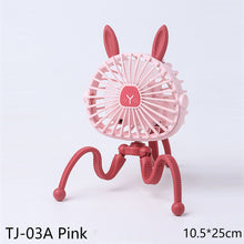Load image into Gallery viewer, USB Chargeable Fan Baby Stroller Bed Fan Mute Retractable Fan with Clip Variable Portable Octopus Mini Fan Office Desktop Fan