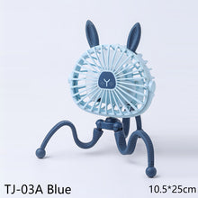 Load image into Gallery viewer, USB Chargeable Fan Baby Stroller Bed Fan Mute Retractable Fan with Clip Variable Portable Octopus Mini Fan Office Desktop Fan