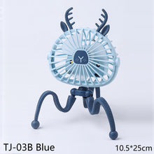 Load image into Gallery viewer, USB Chargeable Fan Baby Stroller Bed Fan Mute Retractable Fan with Clip Variable Portable Octopus Mini Fan Office Desktop Fan