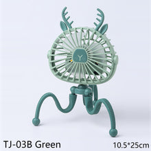 Load image into Gallery viewer, USB Chargeable Fan Baby Stroller Bed Fan Mute Retractable Fan with Clip Variable Portable Octopus Mini Fan Office Desktop Fan