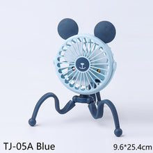 Load image into Gallery viewer, USB Chargeable Fan Baby Stroller Bed Fan Mute Retractable Fan with Clip Variable Portable Octopus Mini Fan Office Desktop Fan