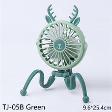 Load image into Gallery viewer, USB Chargeable Fan Baby Stroller Bed Fan Mute Retractable Fan with Clip Variable Portable Octopus Mini Fan Office Desktop Fan