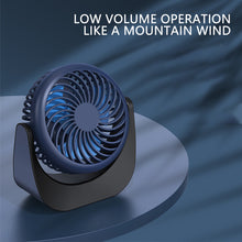 Load image into Gallery viewer, USB Chargeable Fan Mute 360 Degree Rotation Desktop Mini Fan Portable 2000mAh Electric Fan Students School Fan Offfice Fan