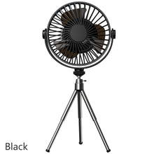 Load image into Gallery viewer, Multifunction Eletric Fan Appliance with Control USB Chargeable Tripod Stand Desk Fan with Light Outdoor Camping Ceiling Fan