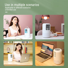 Load image into Gallery viewer, Mini Air Conditioner Timing Air Cooler Fan with Atmosphere Light USB Air Cooling Fan Office Desktop Fan Moisturizing Fan