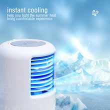 Load image into Gallery viewer, Mini Air Conditioner Timing Air Cooler Fan with Atmosphere Light USB Air Cooling Fan Office Desktop Fan Moisturizing Fan