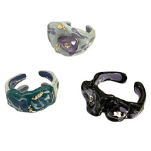 Load image into Gallery viewer, Fashion Vintage Alloy Painted Botanical Floral Pattern Ring Irregular Opening Ring Flower Women Female Accessories