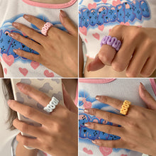 Load image into Gallery viewer, Fashion Vintage Resin Hollow Ring Personality Creative Personalized Cute Cartoon Irregular Ring Women Female Accessories