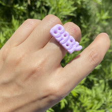 Load image into Gallery viewer, Fashion Vintage Resin Personalized Letters Geometric Baby Ring Round Women Cute Trendy Versatile Punk Ring Female Accessories