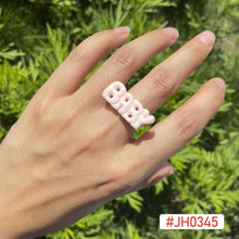 Load image into Gallery viewer, Fashion Vintage Resin Personalized Letters Geometric Baby Ring Round Women Cute Trendy Versatile Punk Ring Female Accessories