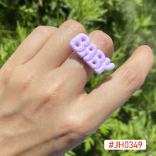 Load image into Gallery viewer, Fashion Vintage Resin Personalized Letters Geometric Baby Ring Round Women Cute Trendy Versatile Punk Ring Female Accessories