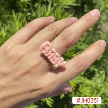 Load image into Gallery viewer, Fashion Vintage Resin Personalized Letters Geometric Baby Ring Round Women Cute Trendy Versatile Punk Ring Female Accessories