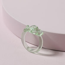 Load image into Gallery viewer, Fashion Vintage Knot Ring Resin Ring Colourful Acrylic Rings Geometric Round Fashionable Women Trendy Versatile Punk Ring Women