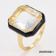 Load image into Gallery viewer, Fashion Vintage Inlaid Imitation Gemstone Enamel Dripping Oil Jewelry Geometric Ring Women Trendy Punk Ring Women Jewelry