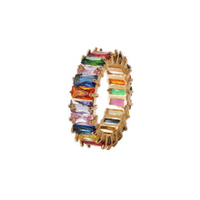 Load image into Gallery viewer, Fashion Colorful Rhinestone Zircon Ring Multicolor Geometric Shapes Imitation Crystals Trendy Creative Women Jewelry Accessories