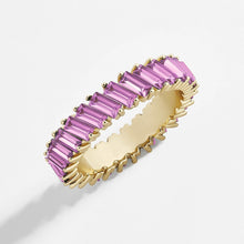 Load image into Gallery viewer, Fashion Tilt Crystal Alloy Multicolor Ring Trendy Gold Colorful Imitation Crystals Geometric Shapes Zircon Women Jewelry Accessories