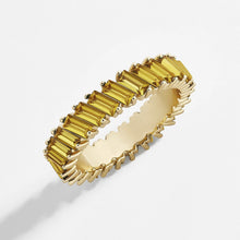Load image into Gallery viewer, Fashion Tilt Crystal Alloy Multicolor Ring Trendy Gold Colorful Imitation Crystals Geometric Shapes Zircon Women Jewelry Accessories