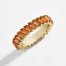 Load image into Gallery viewer, Fashion Tilt Crystal Alloy Multicolor Ring Trendy Gold Colorful Imitation Crystals Geometric Shapes Zircon Women Jewelry Accessories