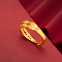 Load image into Gallery viewer, Fashion Auspicious Safe Wheat Gold Ring Open Adjustable Lucky Wave Women Wedding Ring High Quality Jewelry Accessories